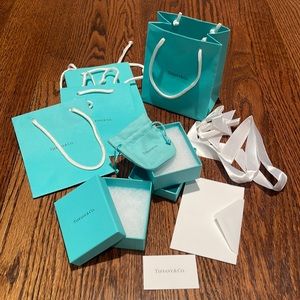 Tiffany & Co Gift Bags… Boxes… Ribbons… Jewlery Pouch… Card… Care Instructions